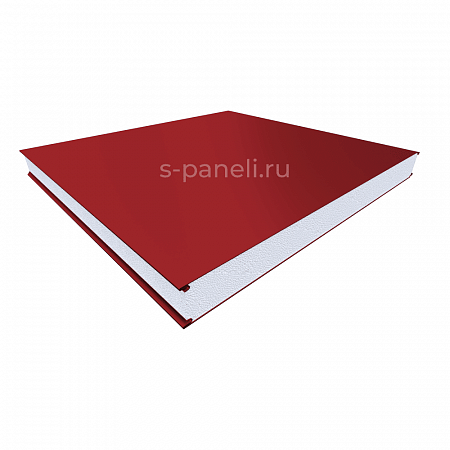 Стеновая сэндвич-панель из пенополистирола 120x1200, гладкая красная