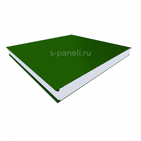 Стеновая сэндвич-панель из пенополистирола 120x1200, накатка зеленая