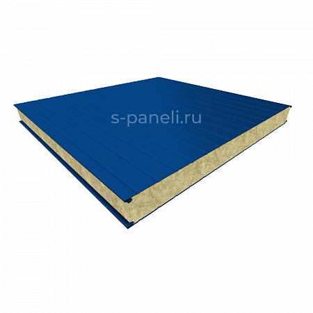 Стеновая сэндвич-панель из минваты 60x1200, накатка, синий