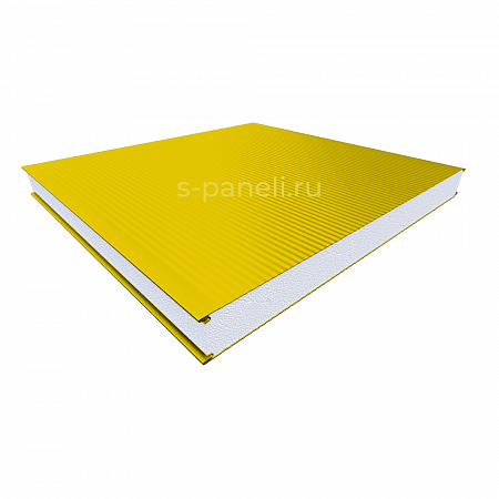 Стеновая сэндвич-панель из пенополистирола 200x1200, микроволна желтая