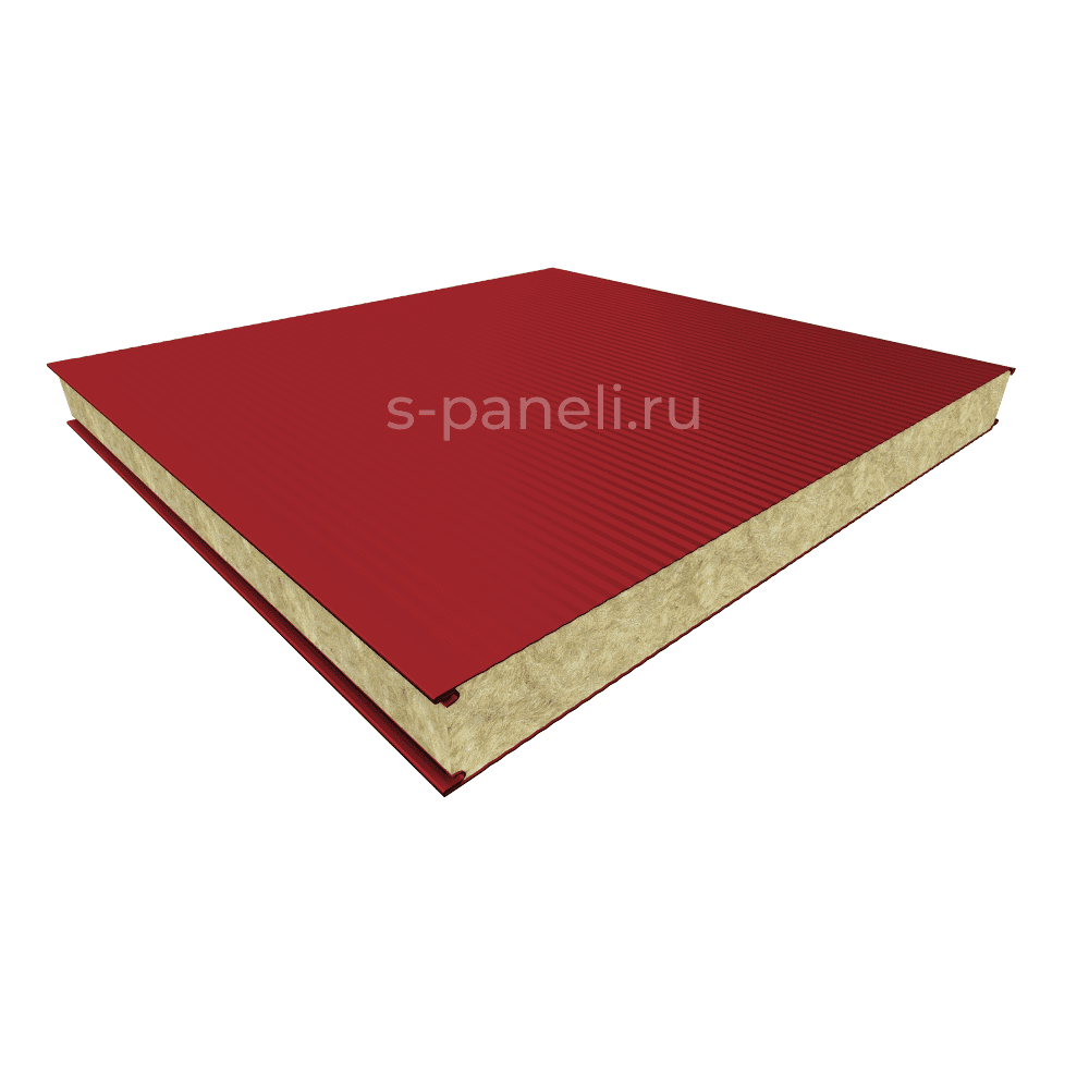 Стеновая сэндвич-панель из минваты 100x1200, микроволна красная