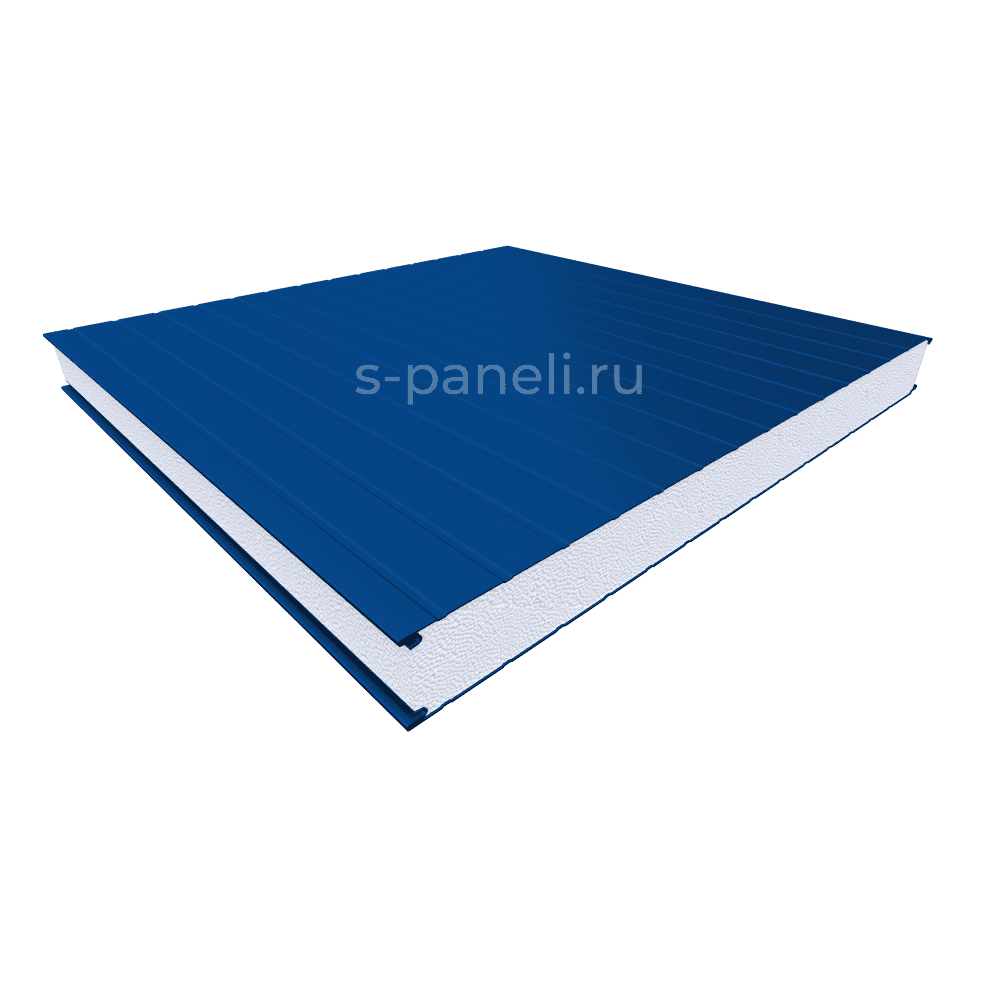 Стеновая сэндвич-панель из пенополистирола 50x1200, накатка синяя