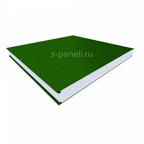 Стеновая сэндвич-панель из пенополистирола 80x1000, 5 канавок, зеленый