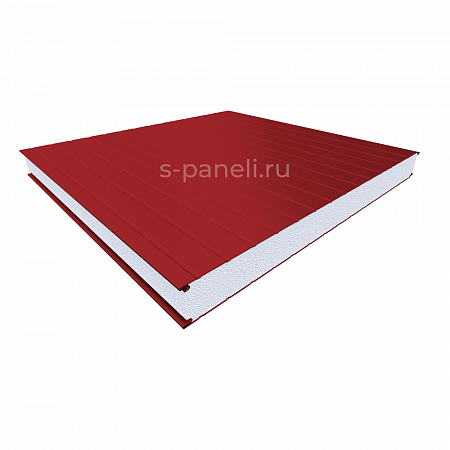 Стеновая сэндвич-панель из пенополистирола 60x1200, накатка красная